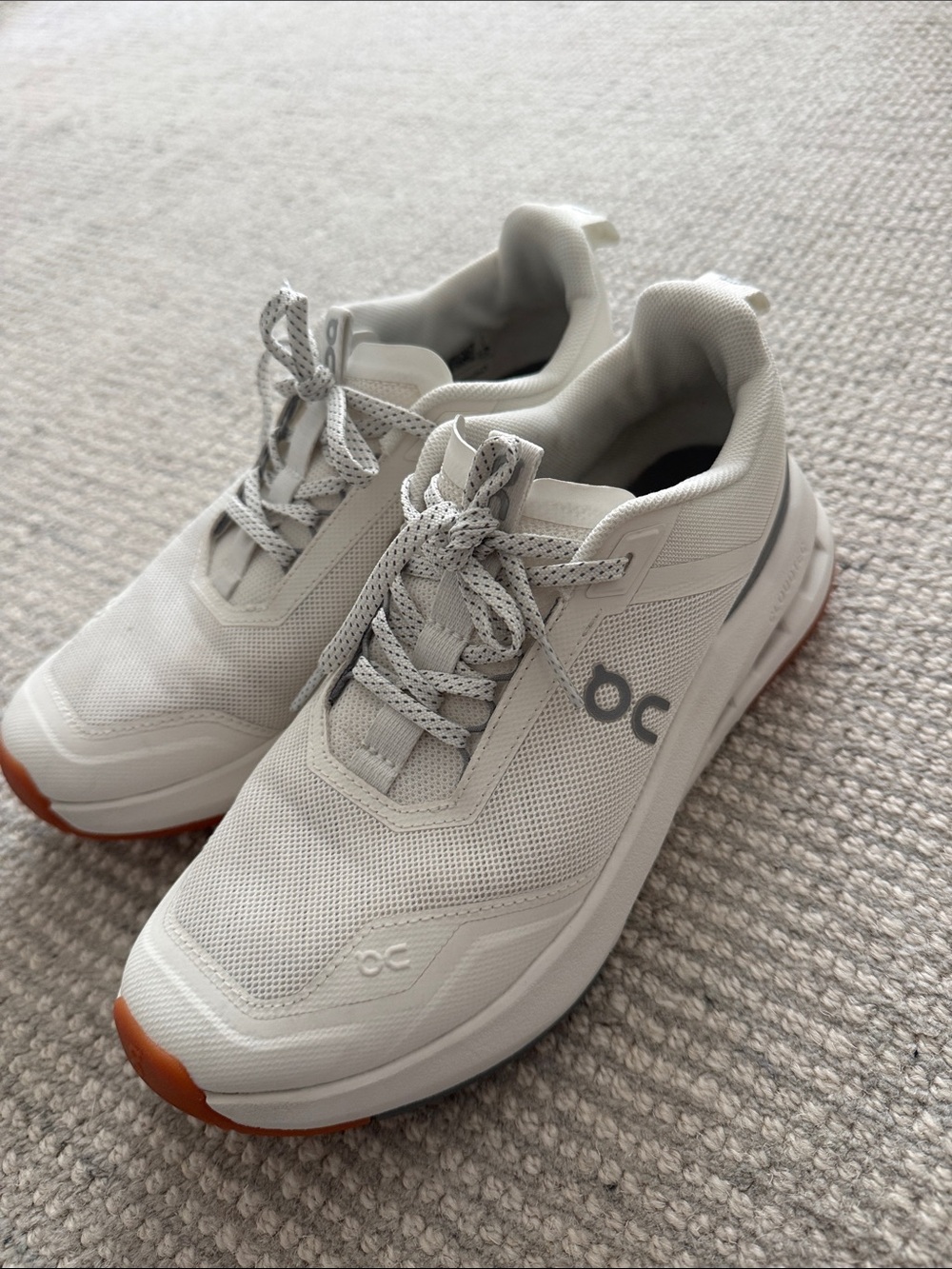 On Running Men’s White Sneakers with Gum Outsole